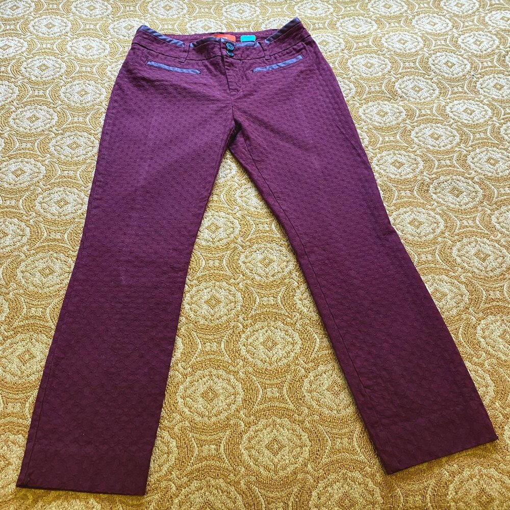 Anthropologie | Cartonnier Charlie Ankle Pants Burgundy Size 8